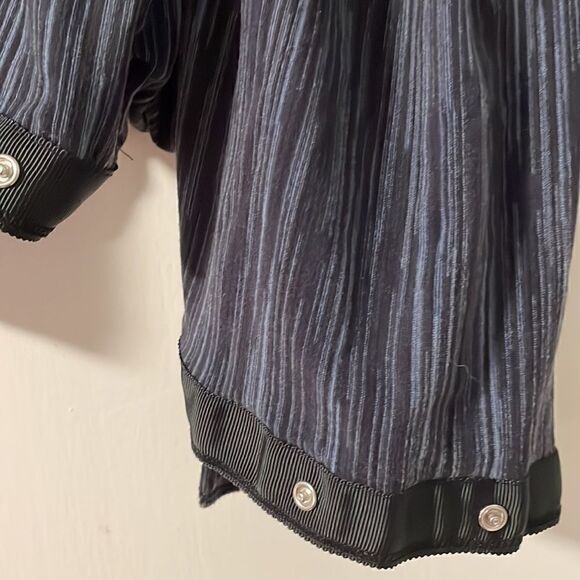 Convertible soft fabric long or infinity loop snap scarf in shades of blue - Picture 7 of 9